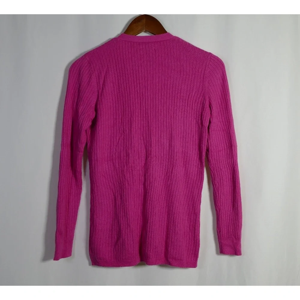 Lauren Ralph Lauren Preppy Silk Cashmere Cardigan Size S Pink Academia Old Money